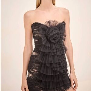 Alexis Black Strapless Layered Dress